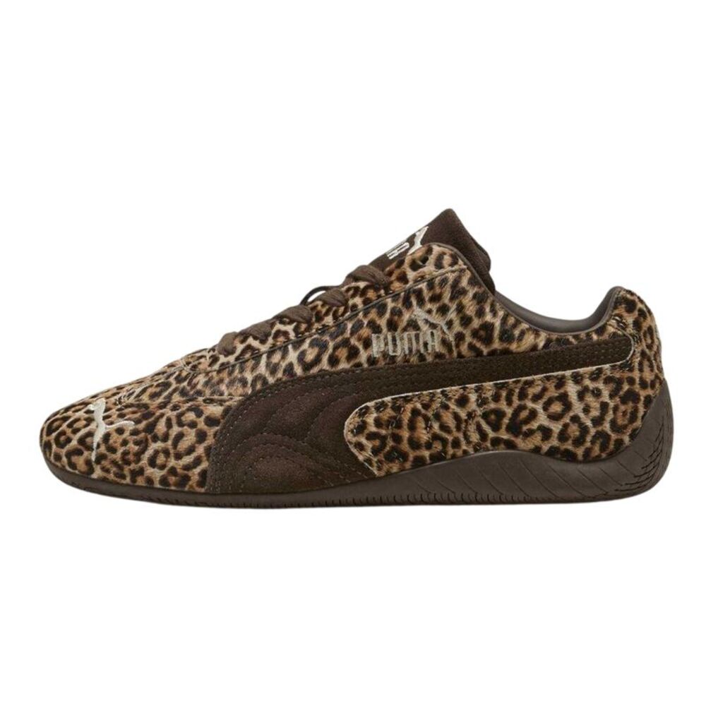 Puma Womens/Ladies Speedcat Leopard Print Flat Sneakers / Brown - Picture 2 of 4
